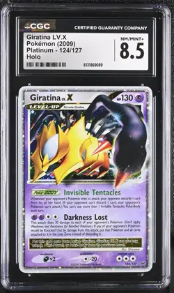 CGC 8.5 NM/MINT+ Giratina LV.X 124/127 Platinum Holo Pokemon Card - Image 1
