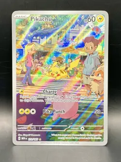 Pikachu 173/165 Scarlet & Violet 151 Illustration Rare Holo Pokemon Card NM/M - Image 1