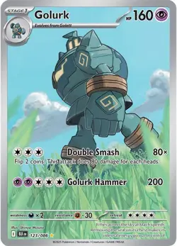 Golurk 123/086 Illustration Rare Pokemon Card TCG S&V BLACK BOLT NM - Image 1