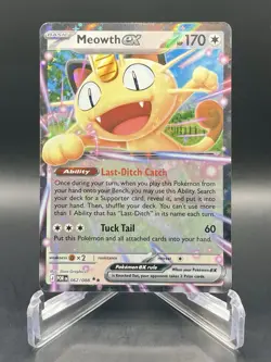 Meowth ex 062/088 Perfect Order Double Rare Holo Extended Art Pokemon Card NM/M - Image 1