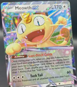 Meowth ex 062/088 Perfect Order Double Rare Holo Extended Art Pokemon Card NM/M - Image 3