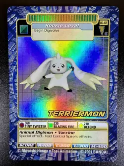 Digimon Terriermon BO-166 S Card 2001 Digi-Battle Series 4 Bandai Holo Nm/M - Image 2
