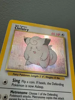 Clefairy 5/102 Base Set Holo Rare Unlimited HP Pokemon Card - Image 3