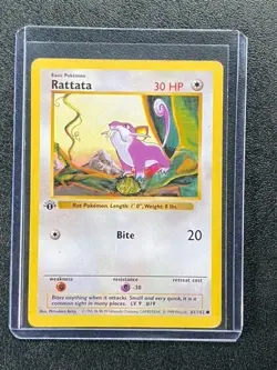 Pokemon Card Rattata 1st Edition 1999 61/102 - Image 1