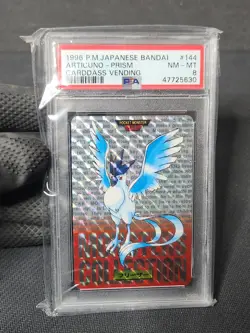 1996 Pokemon Japanese Carddass Vending Red Prism Articuno 144 Graded Card PSA 8 - Image 5