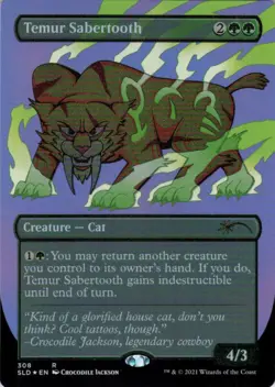 Temur Sabertooth Etched - Foil - Secret Lair Croc Johnson - 308 NM - Image 2