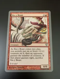 Magic_the_gathering Unhinged Six-y Beast #89 2004,MTG,LP Uncommon - Image 2
