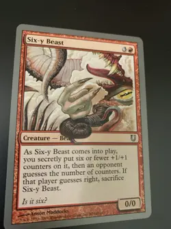Magic_the_gathering Unhinged Six-y Beast #89 2004,MTG,LP Uncommon - Image 3