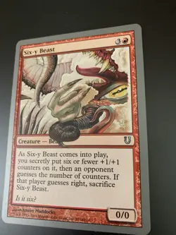 Magic_the_gathering Unhinged Six-y Beast #89 2004,MTG,LP Uncommon - Image 4