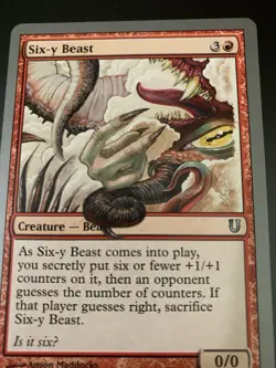 Magic_the_gathering Unhinged Six-y Beast #89 2004,MTG,LP Uncommon - Image 5