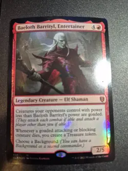 1x M/NM FOIL Baeloth Barrityl Entertainer Commander MTG - Image 1