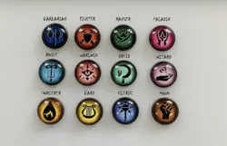 Dungeons and Dragons D&D 5E Premium Brass Backed Class Tokens - pre owned - Image 2