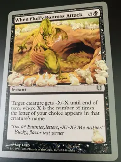 Magic_the_gathering Unhinged When Fluffy Bunnies Attack #67 2004,MTG,LP Common - Image 3