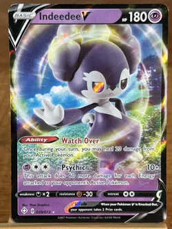 Pokemon TCG Indeedee V 039/072 Shining Fates Holo Rare - Image 1