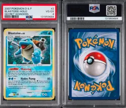 BLASTOISE LV.52 2007 POKEMON Diamond and Pearl SECRET WONDERS Holo Rare PSA 4 - Image 1