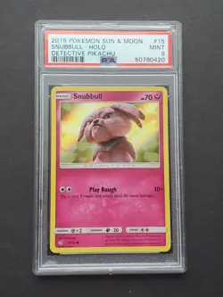 Pokemon PSA 9 SNUBBULL 15/18 - 2019 DETECTIVE PIKACHU HOLO PROMO - (MINT) - Image 1