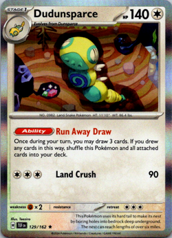 Pokemon TCG Dudunsparce Scarlet & Violet-Temporal Forces 129/162 Holo Rare - Image 1