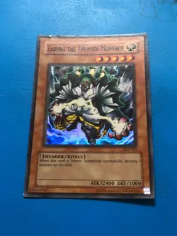 YUGIOH Super Rare Zaborg The Thunder Monarch AST-023 PLAYED - Image 1
