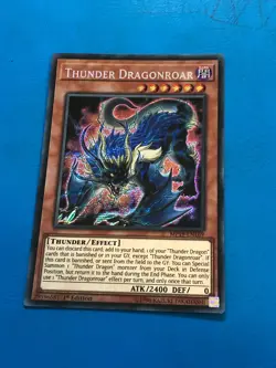 YUGIOH Secret Rare Thunder Dragonroar MP19-EN169 1st Edition - Image 1