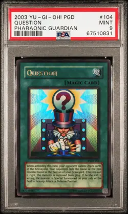 Question PGD-104 Ultra Rare Unlimited Yugioh PSA 9 *831 - Image 1