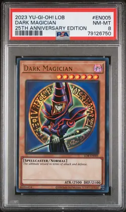 Dark Magician LOB-EN005 Ultra Rare Reprint Yugioh PSA 8 *750 - Image 1