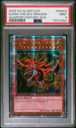 Slifer The Sky Dragon LC01-EN002 Quarter Century Secret Rare Yugioh PSA 9 *362 - Image 1