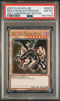 Red-eyes Black Dragon LOB-EN070 Ultra Rare Reprint Yugioh PSA 8 *539 - Image 1