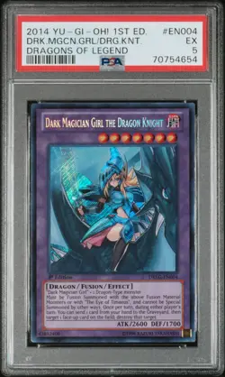 Dark Magician Girl The Dragon Knight DRLG-EN004 Secret Rare 1st Ed Yugioh PSA 5 - Image 1