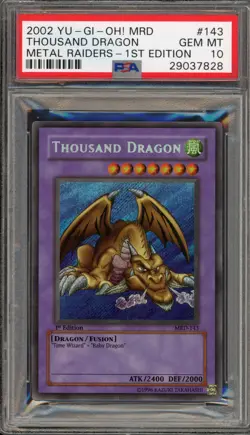 Yu-Gi-Oh! Thousand Dragon Metal Raiders 1st Edition Secret Rare MRD-143 PSA 10 - Image 1