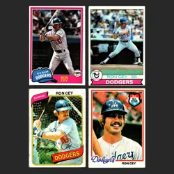 Ron Cey 4 Card Lot Dodgers Vintage Topps Baseball MLB - Image 1