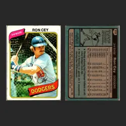 Ron Cey 4 Card Lot Dodgers Vintage Topps Baseball MLB - Image 5