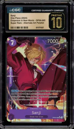 One Piece CCG Sanji Emperors Super Rare Alt Art Par OP09-065 CGC 10 Pristine - Image 1
