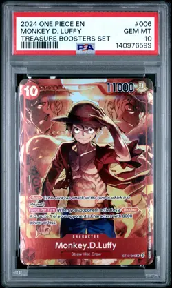 PSA 10 Monkey.D.Luffy ST10-006 One Piece Treasure Boosters Set - Image 1