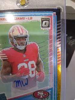 2025 DONRUSS OPTIC MYKEL WILLIAMS BLACK/GOLD RPS AUTO /60 R/C #210 - Image 2