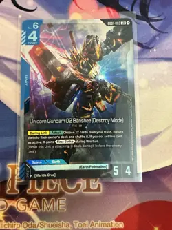 Gundam Card Game G001-003 LR Unicorn Gundam 02 Banshee (Destroy Mode) Foil - Image 1