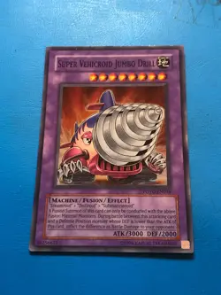 YUGIOH Super Rare Super Vehicroid Jumbo Drill POTD-EN036 PLAYED - Image 1