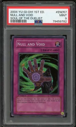 Null And Void SOD-EN057 1st Edition Super Rare Yugioh PSA 9 *782 - Image 1