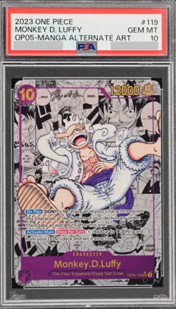 MONKEY D LUFFY MANGA OP05-119 SEC ALT ART PSA 10 ENG ORIPA MYSTERY CHASER PACK - Image 1