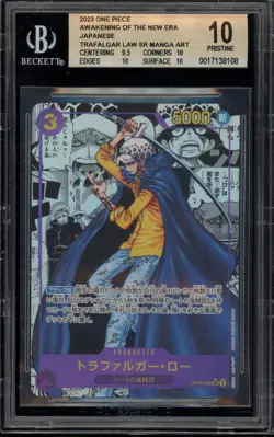 One Piece CCG Trafalgar Law Japanese Manga Alternate Art OP05-069 BGS 10 - Image 1