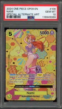 One Piece CCG Nami Special Alternate Art OP08-106 PSA 10 Gem Mint - Image 1