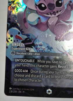 Disney Lorcana Winterspell Enchanted Angel Experiment 624 Stitch English Rare - Image 3