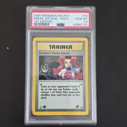 Pokemon TCG Rocket's Sneak Attack Team Rocket 1st Edition PSA 10 16/82 Holo Rare - Image 1