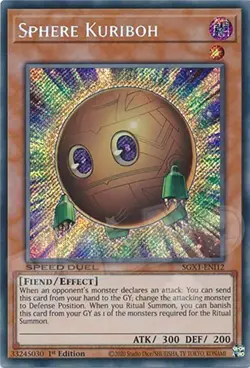 Yugioh - Sphere Kuriboh - 1st Edition Secret Rare NM - Plus Free Holo Card - Image 1