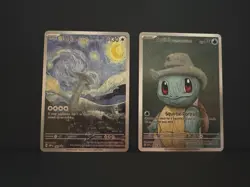 Custom Pokemon Cards Lugia Starry Night Squirtle Portrait Fan Art Lot 2 - Image 1