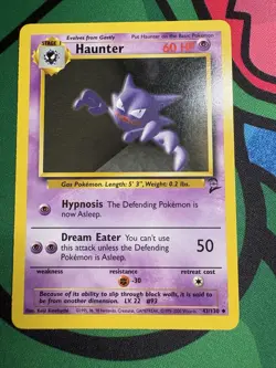 Haunter 43/130 Base Set 2 Uncommon Pokemon Card WOTC Vintage LP - Image 1