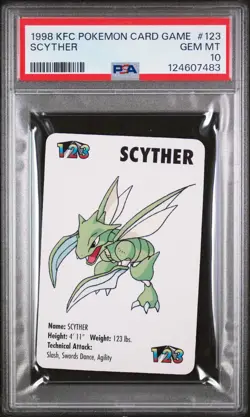 1998 KFC POKEMON CARD GAME #123 SCYTHER PSA 10 - Image 1