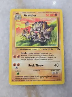 Pokemon Graveler Card 37/62 NM/Mint Fossil Set Stage 1 Uncommon Rare TCG - Image 1