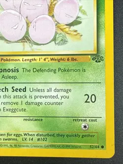 1999 Pokemon Jungle 1st Edition #52/64 Exeggcute - Image 4