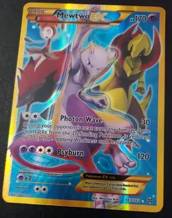 Pokemon Mewtwo EX Full Art Secret Rare Holo 163/162 Breakthrough 170 HP - Image 1