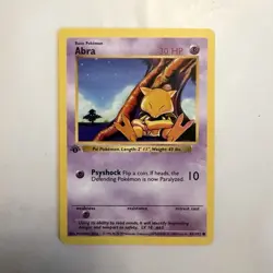 Pokemon Abra Base Set (Shadowless) 43/102 Regular 30 HP Common 1st Edition - Image 1